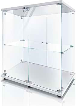 Amazon.co.jp: 【生活グッズラボ】ガラスケース 2段両扉タイプ